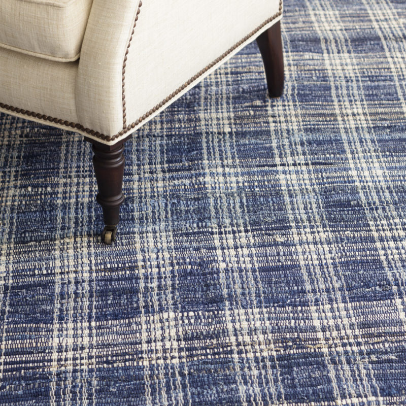 Denim Plaid Cotton Woven Rug Steal the Limelight